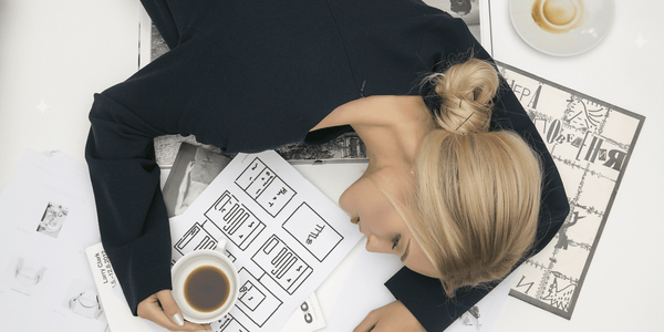 An overfatigue woman due to work exhaustion