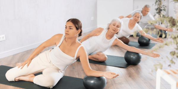 Woman doing pilates exercise