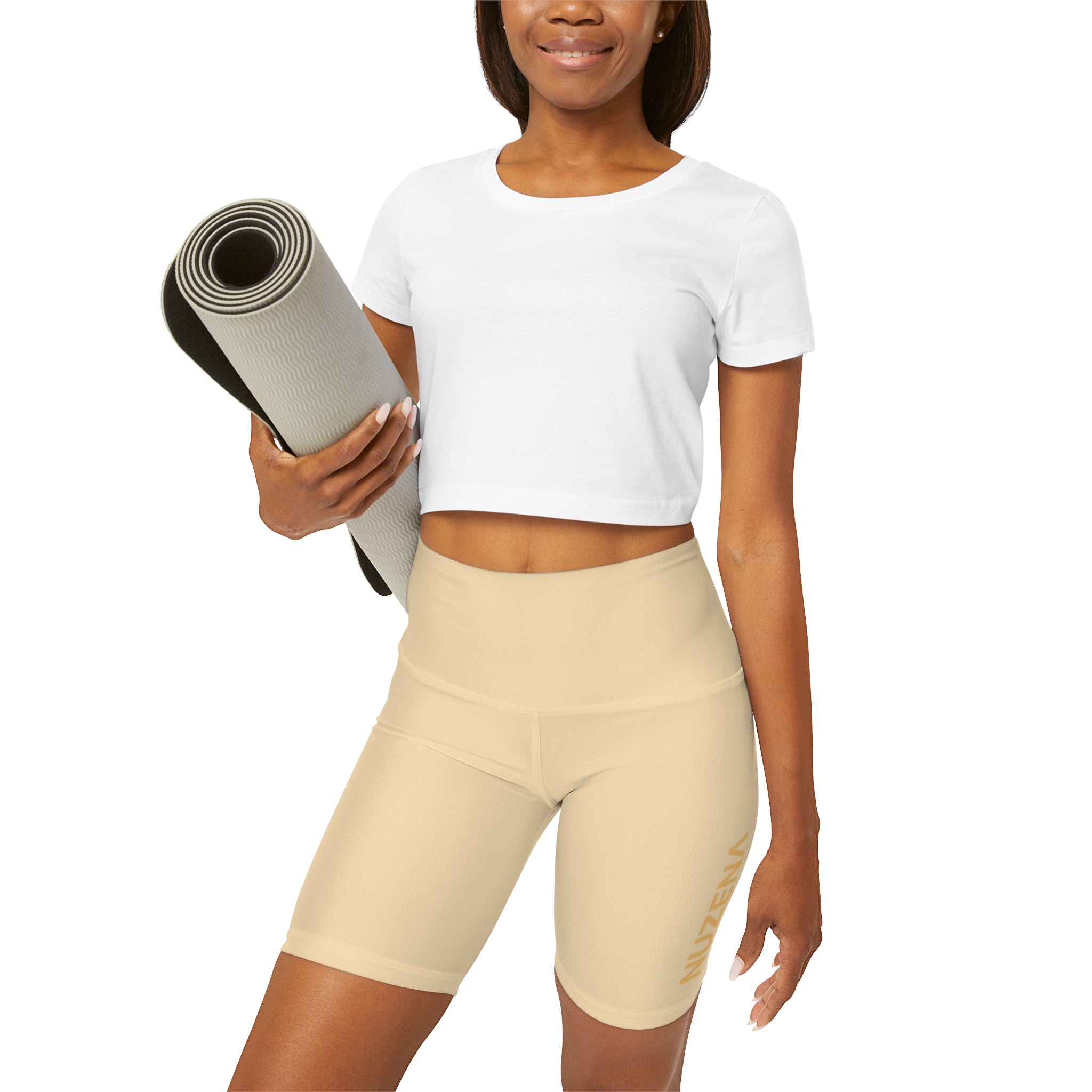 Crème Brûlée High Waisted Yoga Shorts