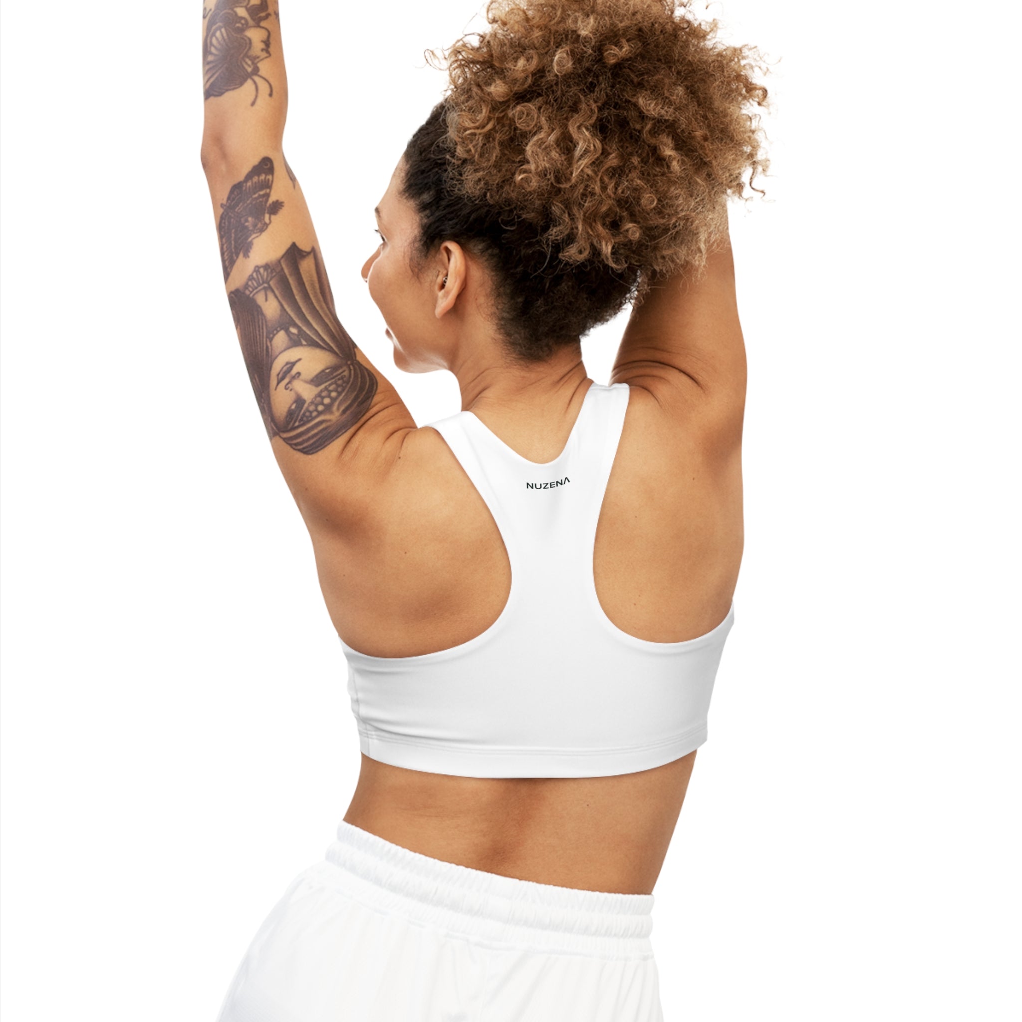 Pearl White Seamless Sports Bra