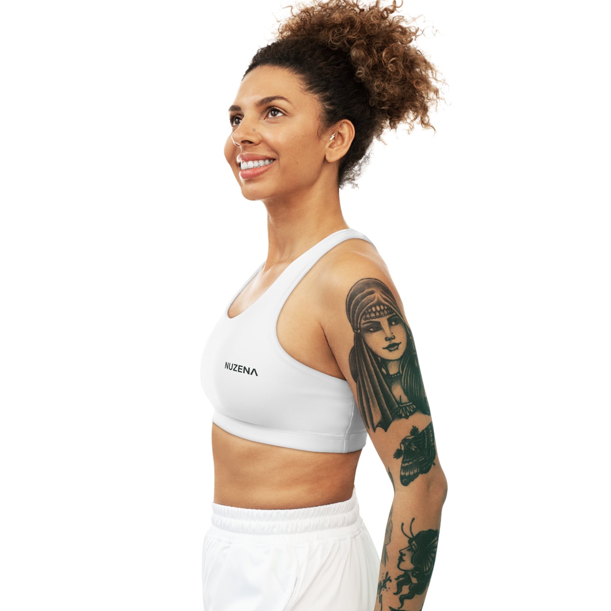 Pearl White Seamless Sports Bra