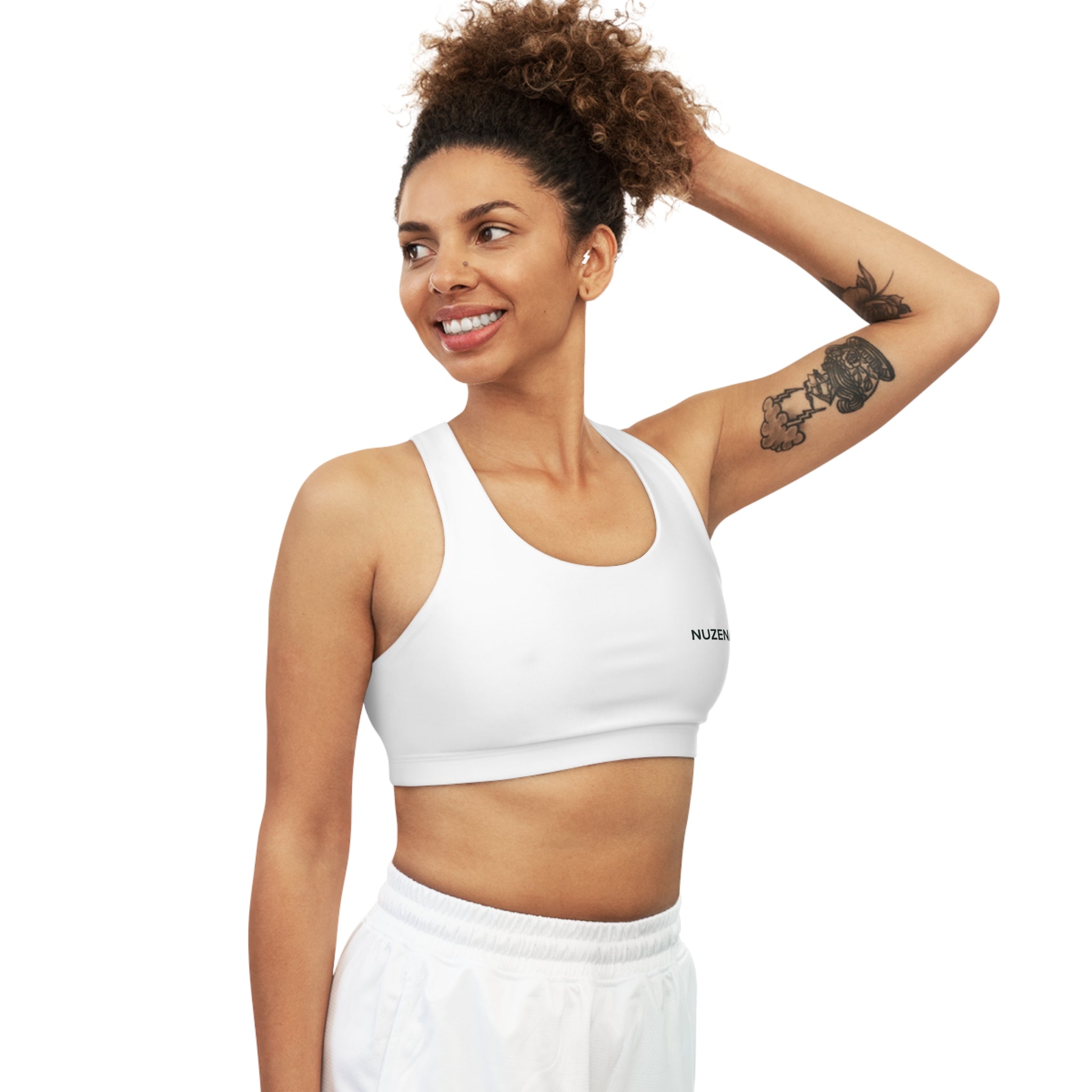 Pearl White Seamless Sports Bra