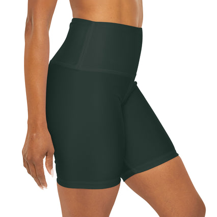 Forrest Green High Waisted Yoga Shorts