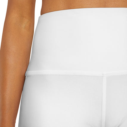 Pearl White High Waisted Yoga Shorts